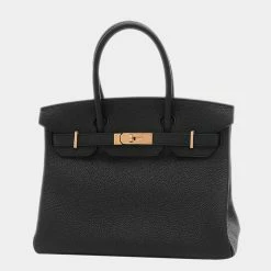 Hermes Birkin Togo Leather Handbag Black For Women -Deals Hermes Store luxury women hermes used handbags p668997 006