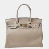 Hermes Birkin Women's Taurillon Clemence Leather Handbag Beige For Women -Deals Hermes Store luxury women hermes used handbags p669000 004