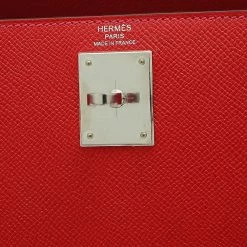 Hermes Kelly Epsom Leather Handbag,Shoulder Bag Rouge Casaque For Women -Deals Hermes Store luxury women hermes used handbags p669006 003