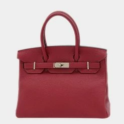 Hermes Birkin Togo Leather Handbag Rouge Grenat For Women