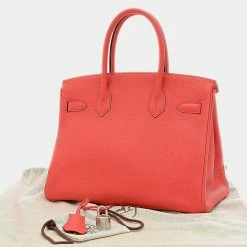 Hermes Birkin Taurillon Clemence Leather Handbag Bougainvillier For Women -Deals Hermes Store luxury women hermes used handbags p669010 007