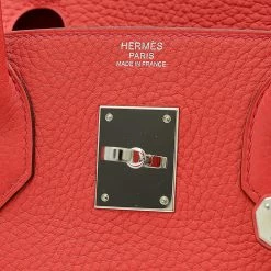 Hermes Birkin Taurillon Clemence Leather Handbag Bougainvillier For Women -Deals Hermes Store luxury women hermes used handbags p669010 008