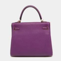 Hermes Anemone/Bleu Nuit Togo Leather Gold Finish Kelly Retourne 25 Bag For Women -Deals Hermes Store luxury women hermes used handbags p669454 002