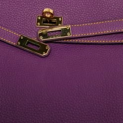 Hermes Anemone/Bleu Nuit Togo Leather Gold Finish Kelly Retourne 25 Bag For Women -Deals Hermes Store luxury women hermes used handbags p669454 011