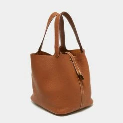 Hermes Hermès Gold Clemence Leather Picotin Lock 22 Bag For Women -Deals Hermes Store luxury women hermes used handbags p669458 004