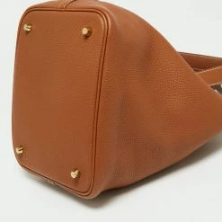 Hermes Hermès Gold Clemence Leather Picotin Lock 22 Bag For Women -Deals Hermes Store luxury women hermes used handbags p669458 007