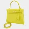 Hermes Yellow Swift Leather Gold Hardware Kelly Retourne 25 Bag For Women -Deals Hermes Store luxury women hermes used handbags p670957 001