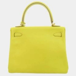 Hermes Yellow Swift Leather Gold Hardware Kelly Retourne 25 Bag For Women -Deals Hermes Store luxury women hermes used handbags p670957 013
