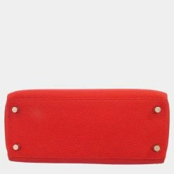 Hermes Red Togo Leather Palladium Hardware Kelly 25 Bag For Women 17 Hermes Red Togo Leather Palladium Hardware Kelly 25 Bag For Women -Deals Hermes Store luxury women hermes used handbags p670963 006