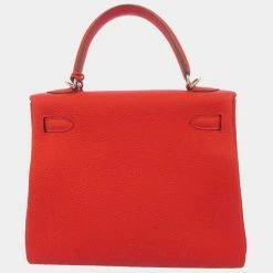 Hermes Red Togo Leather Palladium Hardware Kelly 25 Bag For Women 16 Hermes Red Togo Leather Palladium Hardware Kelly 25 Bag For Women -Deals Hermes Store luxury women hermes used handbags p670963 009