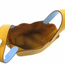 Hermes Yellow/Blue Taurillon Clemence Swift Leather Picotin Lock PM Top Handle Bag For Women -Deals Hermes Store luxury women hermes used handbags p670966 001