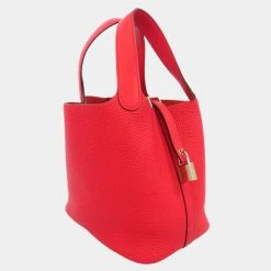 Hermes Red Taurillon Clemence Leather Picotin Lock PM Top Handle Bag For Women -Deals Hermes Store luxury women hermes used handbags p670968 006