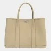Hermes Bag Ladies Tote Garden PM Negonda Beige C Engraved For Women