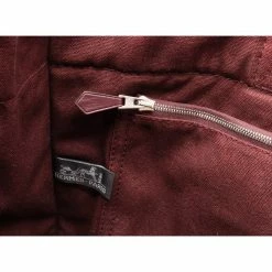 Hermes Fool Tote MM Half Leather Bag Handbag Canvas Bordeaux Red For Women -Deals Hermes Store luxury women hermes used handbags p671671 005