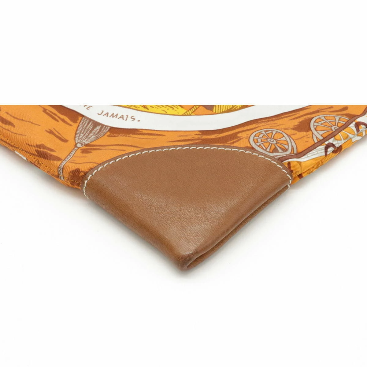 Hermes Silky City MM Omnibus And White Lady's Game Shoulder Bag Silk Leather Orange Brown For Women 8 Hermes Silky City MM Omnibus And White Lady's Game Shoulder Bag Silk Leather Orange Brown For Women - Image 6