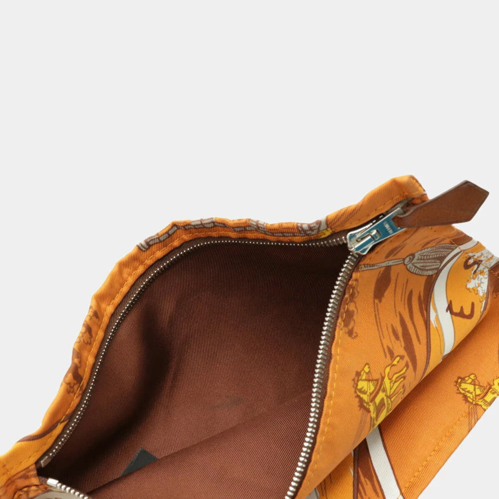 Hermes Silky City MM Omnibus And White Lady's Game Shoulder Bag Silk Leather Orange Brown For Women 5 Hermes Silky City MM Omnibus And White Lady's Game Shoulder Bag Silk Leather Orange Brown For Women - Image 3