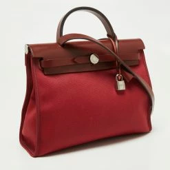 Hermes Hermès Rouge Grenat/Rouge H Canvas And Leather Herbag Zip 31 Bag For Women 18 Hermes Hermès Rouge Grenat/Rouge H Canvas And Leather Herbag Zip 31 Bag For Women -Deals Hermes Store luxury women hermes used handbags p671947 007