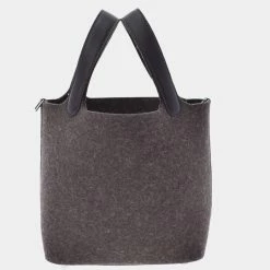 Hermes Brown Swift Felt Leather Picotin Lock PM Tote Bag For Women