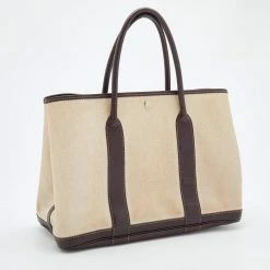 Hermes Beige/Brown Toile And Negonda Leather Garden Party 36 Bag For Women -Deals Hermes Store luxury women hermes used handbags p672420 002