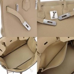 Hermes 30 Beige Taurillon Clemence Ladies Handbag For Women -Deals Hermes Store luxury women hermes used handbags p672666 010