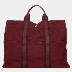 Hermes Red Fourre Tout MM For Women -Deals Hermes Store luxury women hermes used handbags p672717 004
