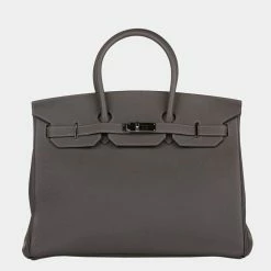Hermes Grey Togo Birkin 35 For Women