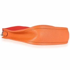Hermes Orange Clemence Evelyne TPM PHW For Women -Deals Hermes Store luxury women hermes used handbags p673688 007