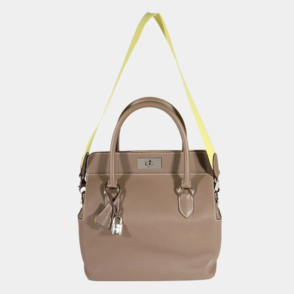 Hermes Etoupe Swift & Lime Toolbox 26 PHW For Women 4 Hermes Etoupe Swift & Lime Toolbox 26 PHW For Women - Image 2