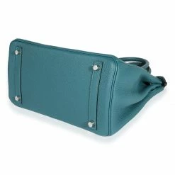 Hermes Verso Vert Bosphore & Bleu Ocean Togo Birkin 30 PHW For Women -Deals Hermes Store luxury women hermes used handbags p673696 005
