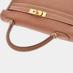 Hermes Brown Togo Leather Gold Hardware Kelly 32 Bag For Women -Deals Hermes Store luxury women hermes used handbags p673720 004