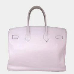 Hermes Pink Swift Leather Palladium Hardware Birkin 35 Bag For Women -Deals Hermes Store luxury women hermes used handbags p674444 007