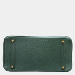 Hermes Green Clemence Leather Gold Hardware Birkin 35 Bag For Women -Deals Hermes Store luxury women hermes used handbags p674447 002