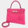 Hermes Candy Pink Epsom Leather Palladium Hardware Kelly 28 Bag For Women -Deals Hermes Store luxury women hermes used handbags p674501 002