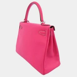 Hermes Candy Pink Epsom Leather Palladium Hardware Kelly 28 Bag For Women -Deals Hermes Store luxury women hermes used handbags p674501 007