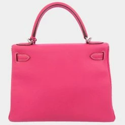 Hermes Candy Pink Epsom Leather Palladium Hardware Kelly 28 Bag For Women -Deals Hermes Store luxury women hermes used handbags p674501 008