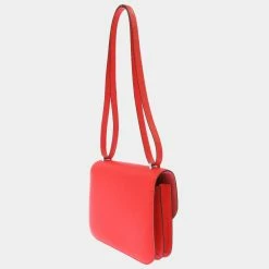 Hermes Verso Rose Chevre Leather Constance 3 Mini Bag For Women -Deals Hermes Store luxury women hermes used handbags p674504 001