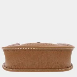 Hermes Gold Taurillon Maurice Leather Evelyn TPM Bag For Women -Deals Hermes Store luxury women hermes used handbags p674510 002