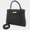 Hermes Black Togo Leather Gold Hardware Kelly 25 Bag For Women -Deals Hermes Store luxury women hermes used handbags p674520 002