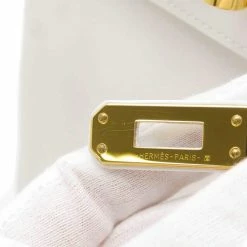 Hermes White Swift Leather Gold Hardware Kelly 25 Sellier Bag For Women -Deals Hermes Store luxury women hermes used handbags p674521 010