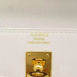 Hermes White Swift Leather Gold Hardware Kelly 25 Sellier Bag For Women -Deals Hermes Store luxury women hermes used handbags p674521 013