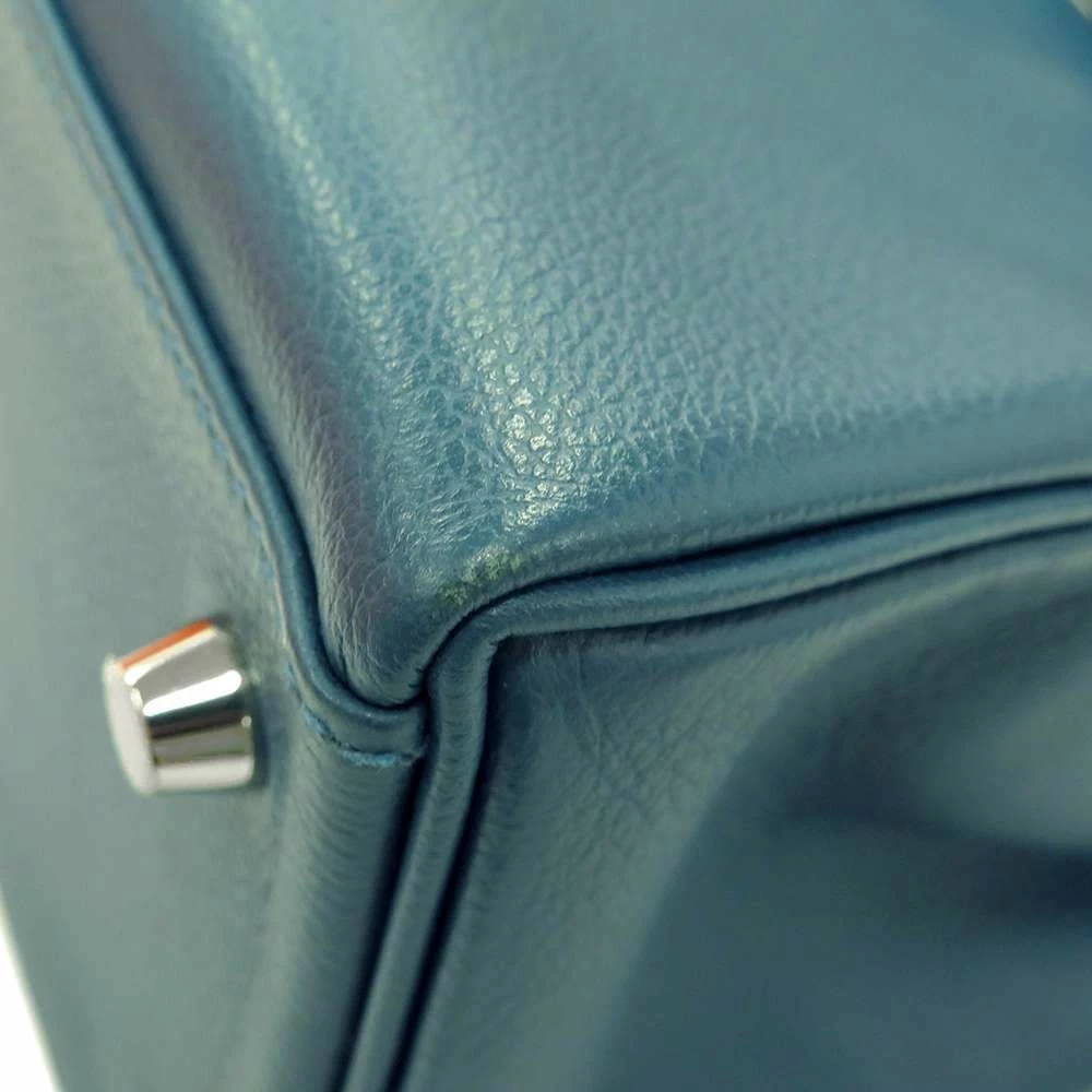 Hermes Blue Verso Evercolor Leather Palladium Hardware Kelly 28 Bag For Women 13 Hermes Blue Verso Evercolor Leather Palladium Hardware Kelly 28 Bag For Women - Image 11