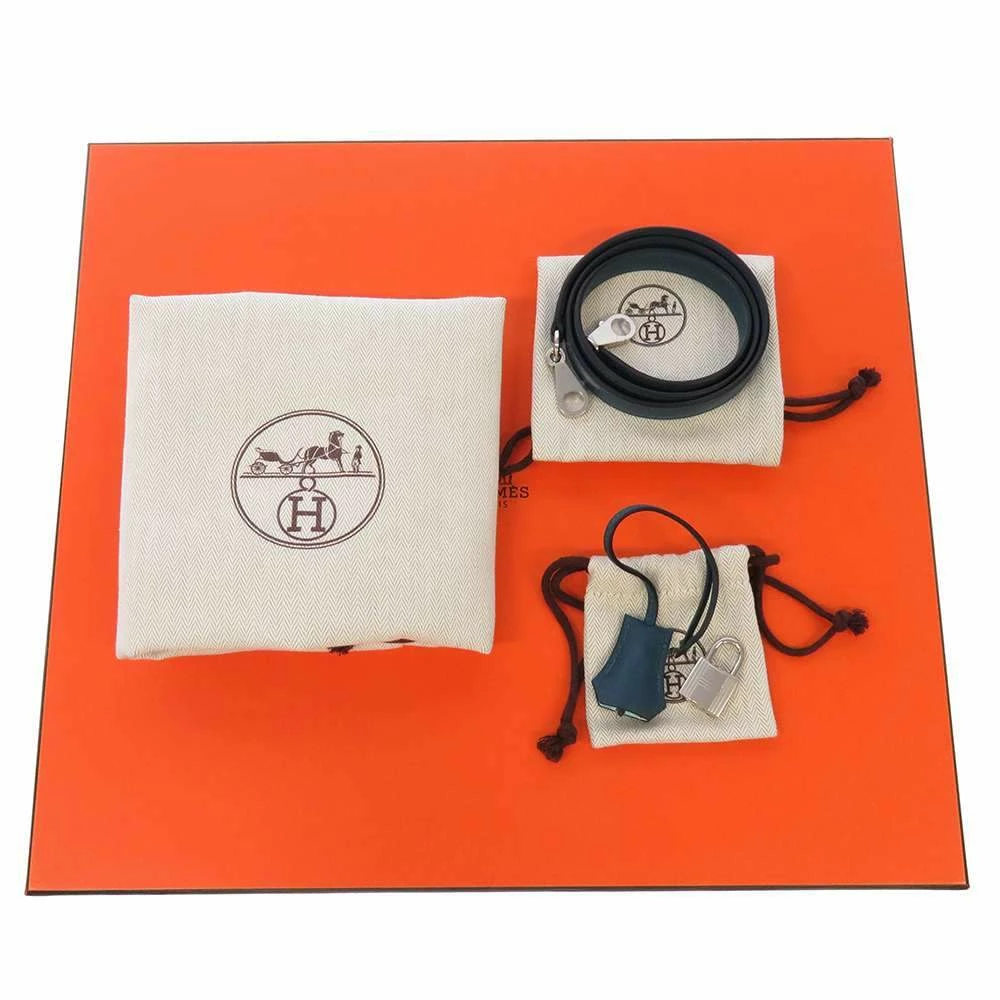 Hermes Blue Verso Evercolor Leather Palladium Hardware Kelly 28 Bag For Women 9 Hermes Blue Verso Evercolor Leather Palladium Hardware Kelly 28 Bag For Women - Image 7