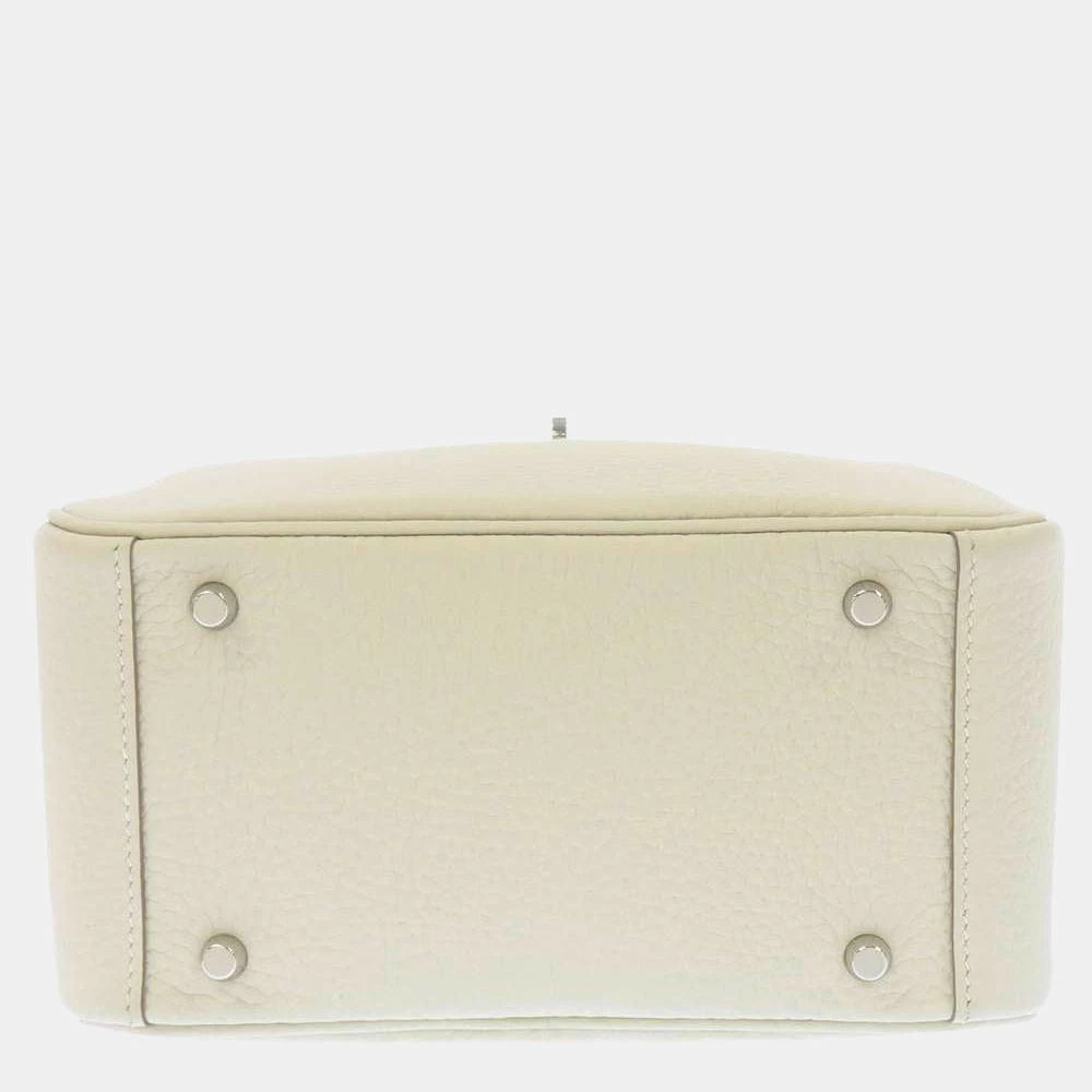 Hermes White Clemence Leather Mini Lindy Bag For Women 6 Hermes White Clemence Leather Mini Lindy Bag For Women - Image 4