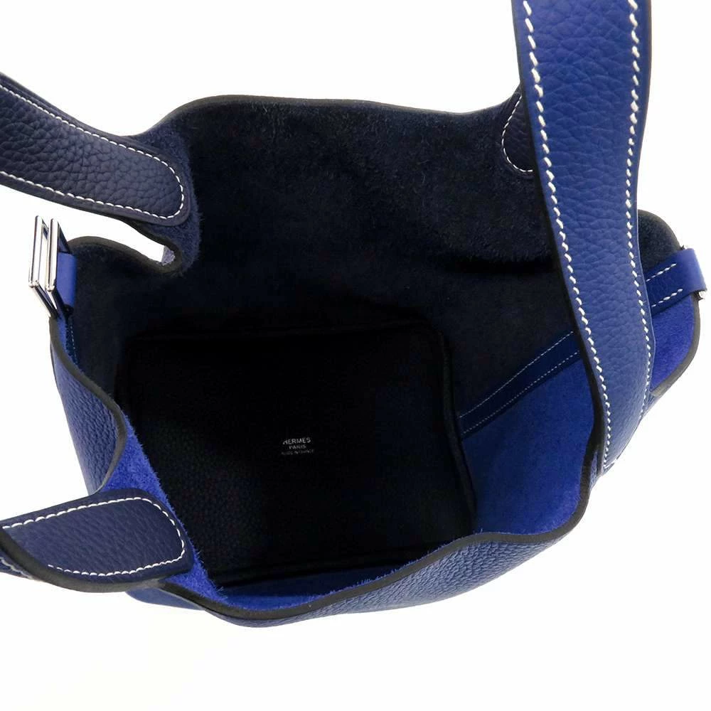 Hermes Blue Clemence Casaque Picotin Lock 18 Palladium Hardware Bag For Women 7 Hermes Blue Clemence Casaque Picotin Lock 18 Palladium Hardware Bag For Women - Image 5