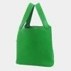 Hermes Green Clemence Leather Monochrome Picotin Lock 18 Bag For Women