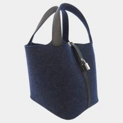 Hermes Blue Feutre Swift Picotin Lock Bag For Women -Deals Hermes Store luxury women hermes used handbags p674535 002