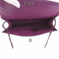Hermes Purple Swift Leather Kelly Pochette Bag For Women -Deals Hermes Store luxury women hermes used handbags p674542 005