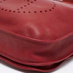 Hermes Rouge Garance Togo Leather Evelyne III TGM Bag For Women -Deals Hermes Store luxury women hermes used handbags p674782 012