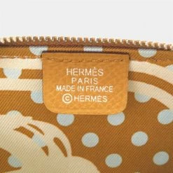 Hermes Azap Silk In Vaux Epson Y Engraved Coin Case Purse Purse Brown For Women -Deals Hermes Store luxury women hermes used handbags p674827 004