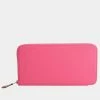 Hermes Epson Azap Long Silk In Round Purse Pink For Women